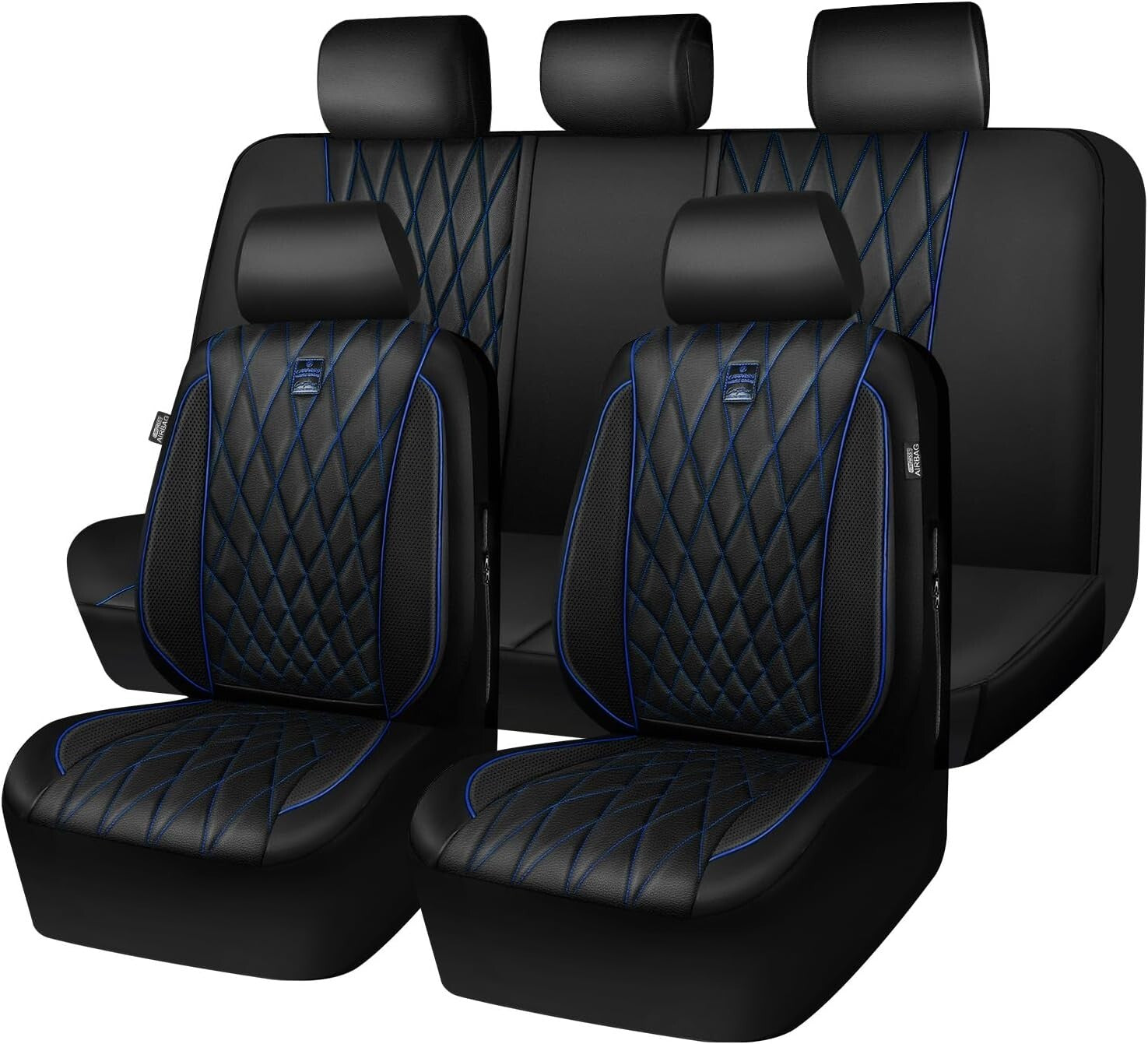 5-Seat Waterproof Faux Leather Covers with Anti-Slip Design for SUVs and More