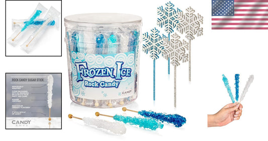 36 Candy Sugar Sticks with 4 Ice Queen Wands - Delightful Frozen Party Treats