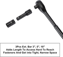 Load image into Gallery viewer, Versatile Impact Socket Set: 70 Pieces with Ratchet &amp; Adapters - 1/2-Inch Drive