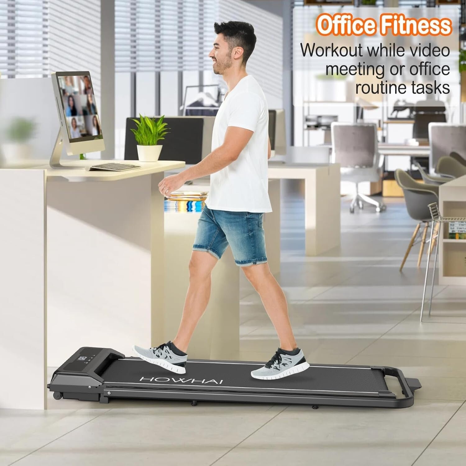 Compact 2.5HP Treadmill with Manual Incline, LED Display & Data Memory Function