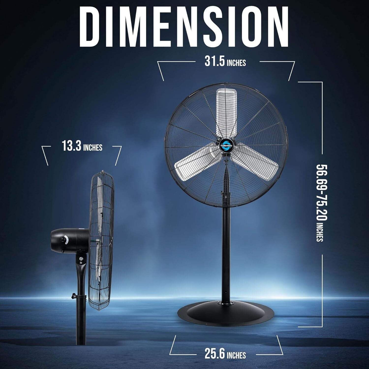 Durable Non-Oscillating Metal Fan - 30'' Height for Commercial Use, Low Noise