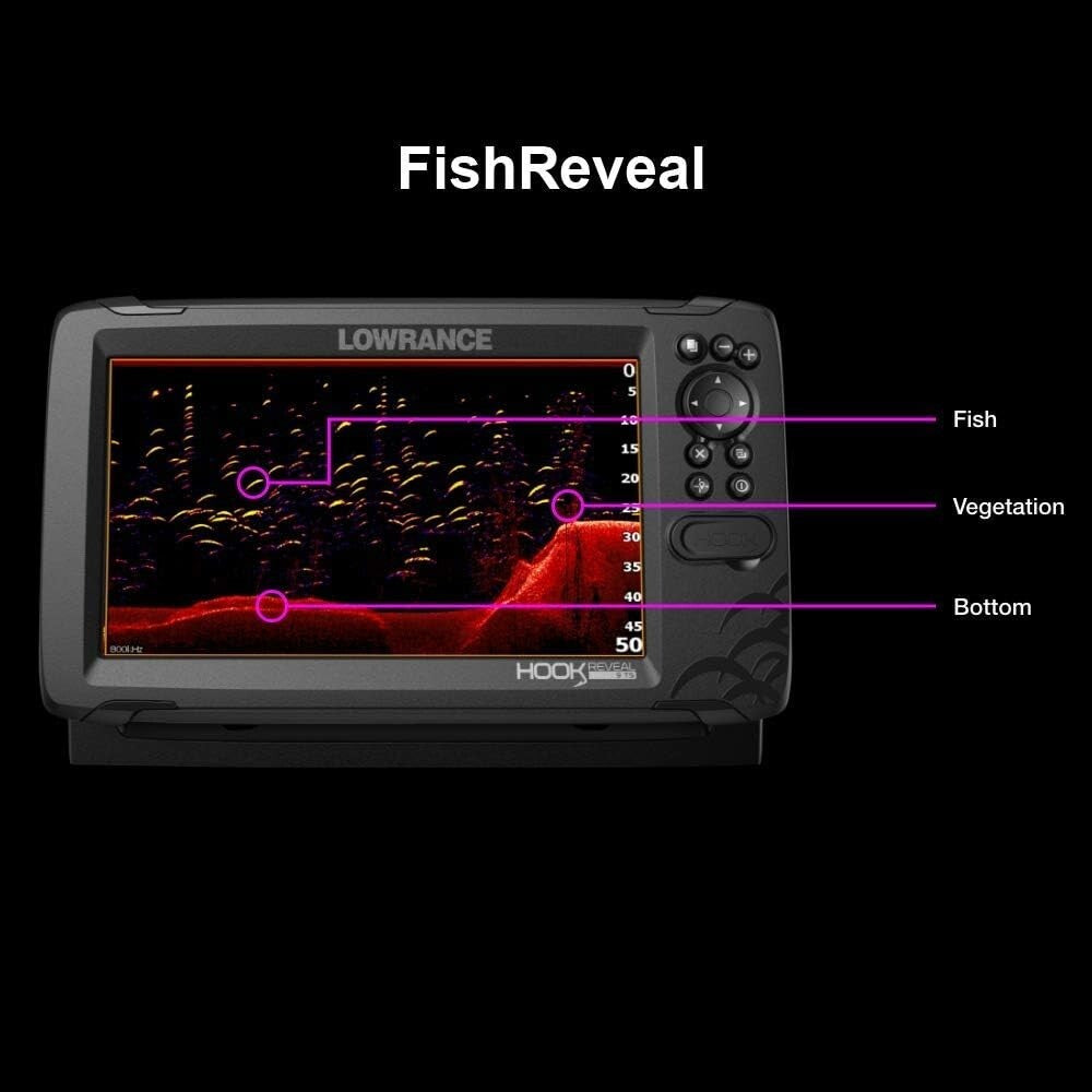 HOOK Reveal 5" Fish Finder with High-Detail Inland Maps & SplitShot Transducer