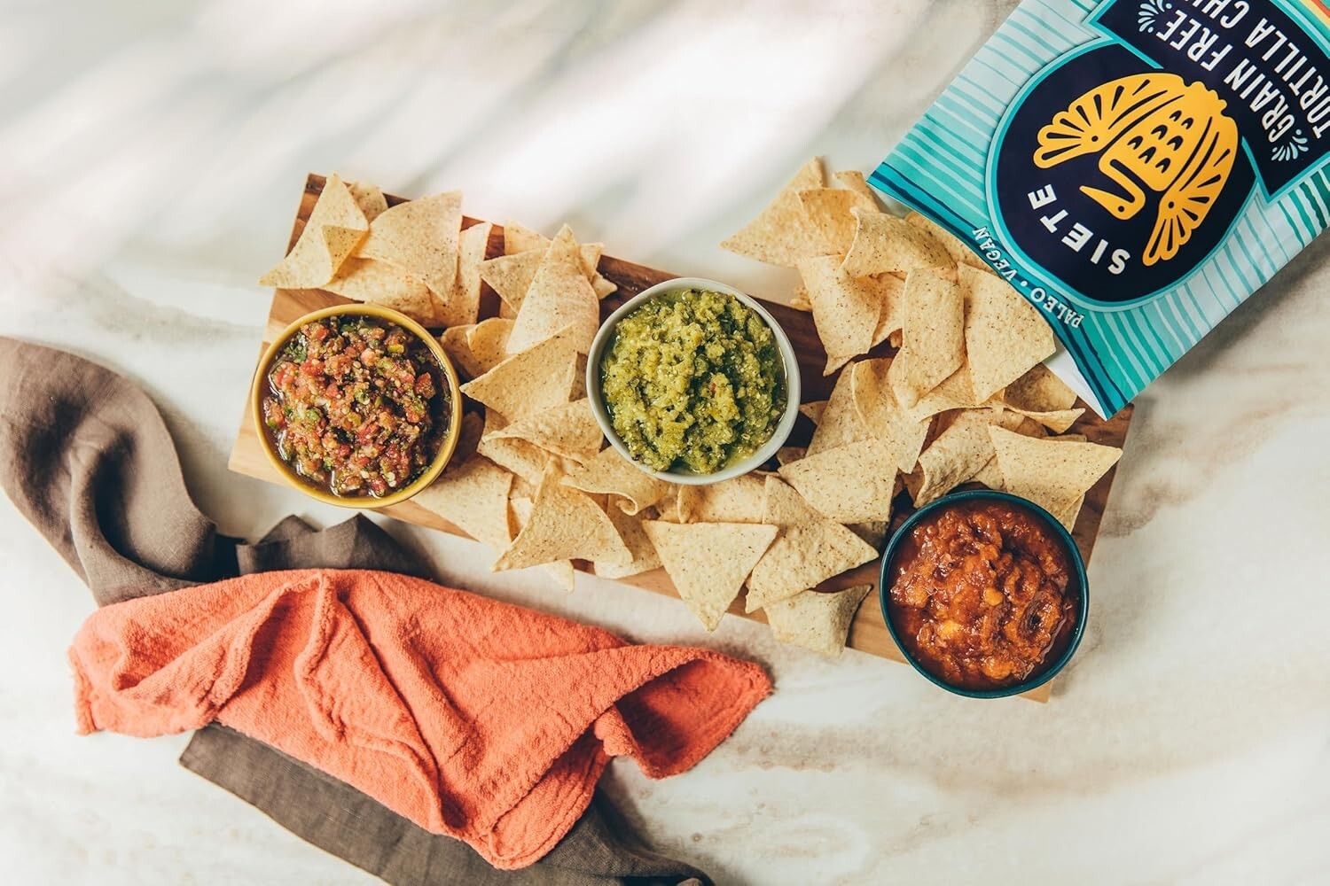 Avocado Oil Grain-Free Tortilla Chips - Healthy Gluten-Free Vegan Snacks, 12ct