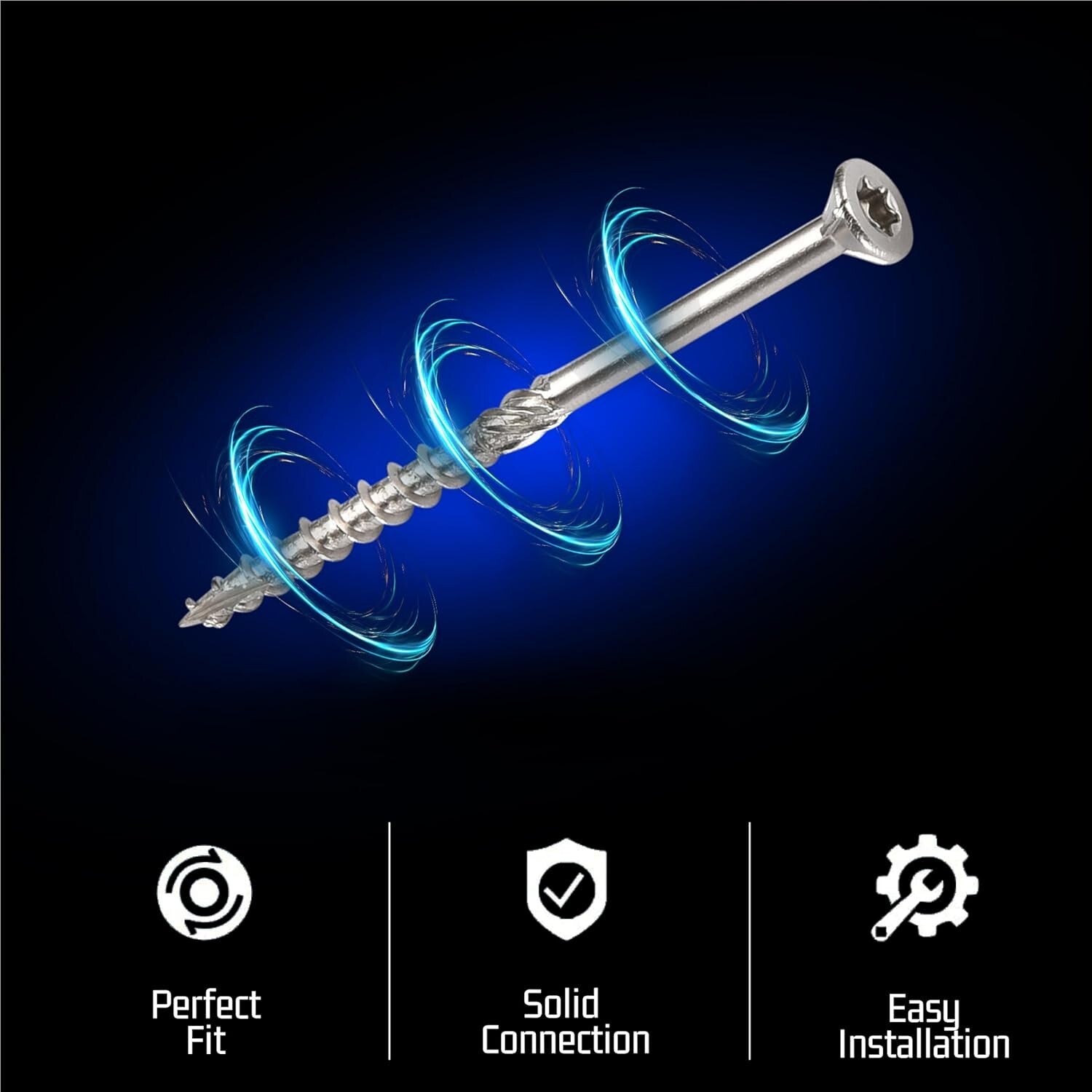 Bulk 350-Pack of 2.5-Inch Stainless Steel Deck Screws - Easy Torx Installation