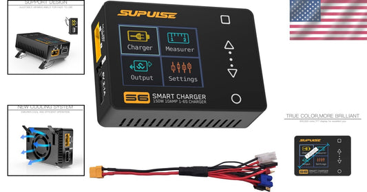 Efficient 1-6S RC Battery Charger with Touchscreen and Multi-Connector Support
