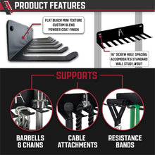 Load image into Gallery viewer, Omega Wall-Mounted Storage Rack - 11-Prong Gym Accessory Organizer for Home Gyms