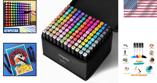 Professional Dual Tip Alcohol Marker Set - 120 Colors for Artistic Expression