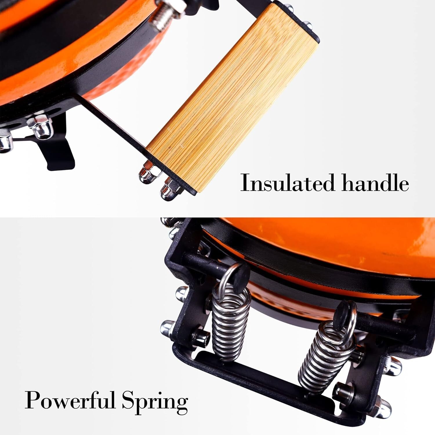 Cadet Series Orange Ceramic Charcoal Grill Smoker - Easy Assembly and Portable