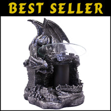 Load image into Gallery viewer, Black Resin Electric Oil Burner - Dragon Castle Guardian with Dimming Feature
