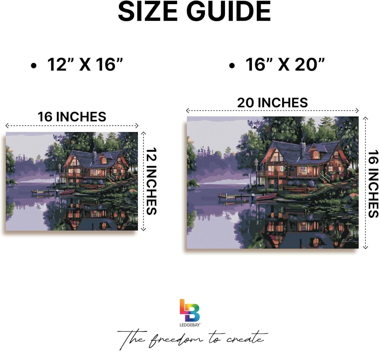 Cabin Fever 16" x 20" Framed Paint by Numbers Kit - Complete Set for Adults