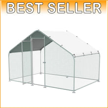 Load image into Gallery viewer, Large Metal Animal Run 10'Lx6.6'W - Perfect for Chickens, Rabbits, and More!