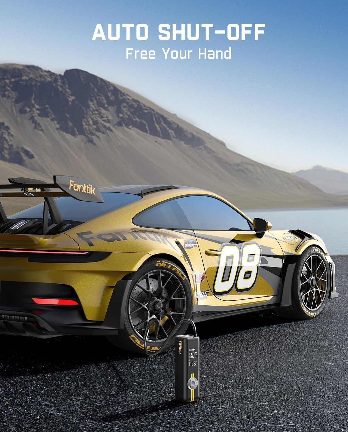 150 PSI Cordless Tire Inflator with LED Display - Inflate Any Tire in 1 Minute