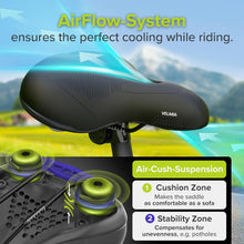 Load image into Gallery viewer, Comfortable Waterproof Bike Saddle - 3 Zone Concept with Airflow for All Riders
