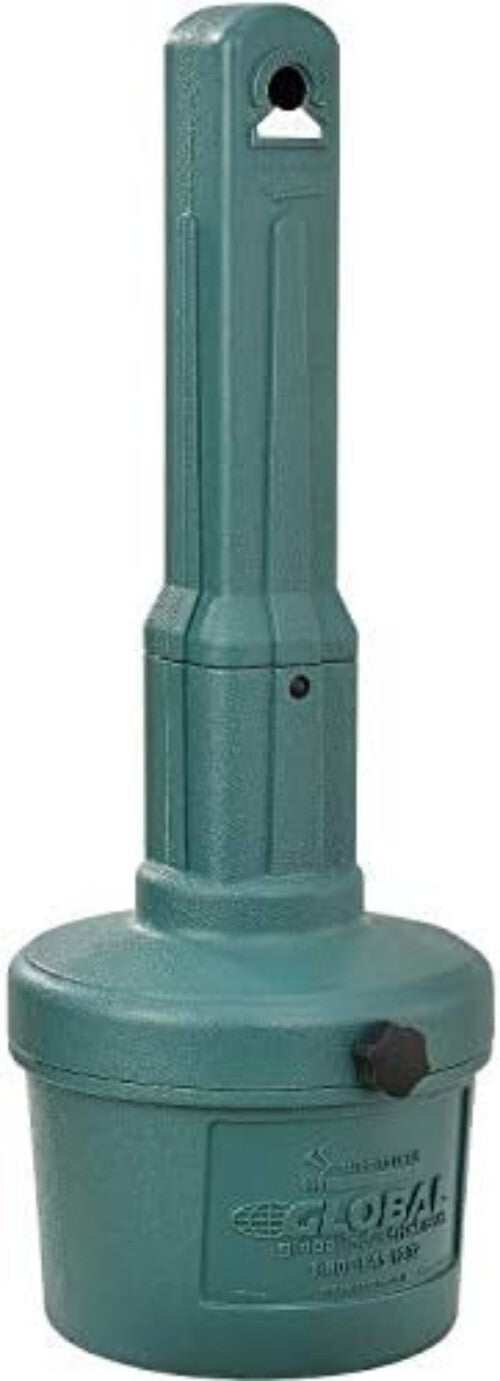 Sleek Green 11" Diameter Outdoor Cigarette Receptacle with Restrictive Opening