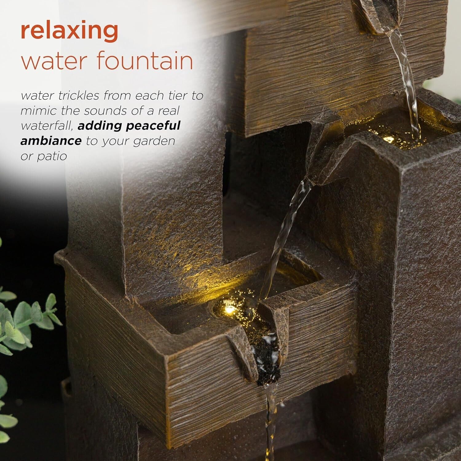 Durable 19" LED Illuminated Water Fountain – Perfect for Indoor & Outdoor Use