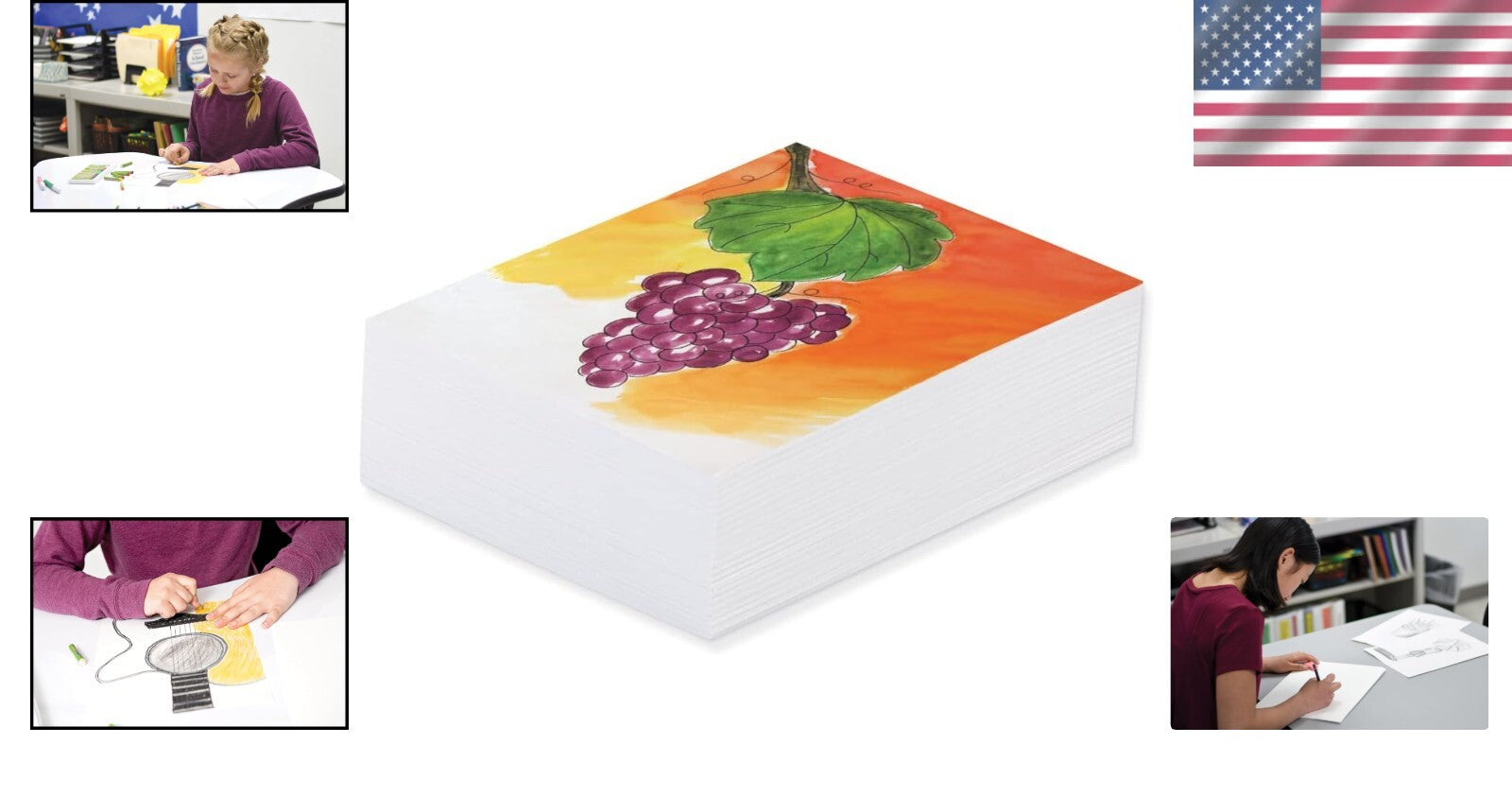 Acid-Free Mixed Media Paper, 9" x 12" - 500 Heavyweight Sheets for Artists