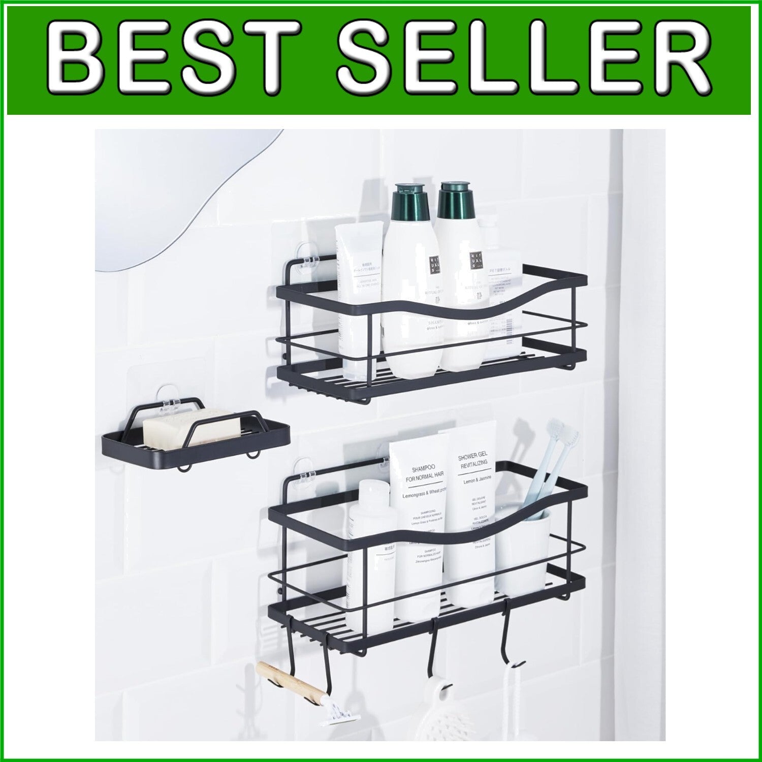 Minimalist Shower Caddy & Soap Holder - Scratch-Resistant Stainless Steel 15 lbs