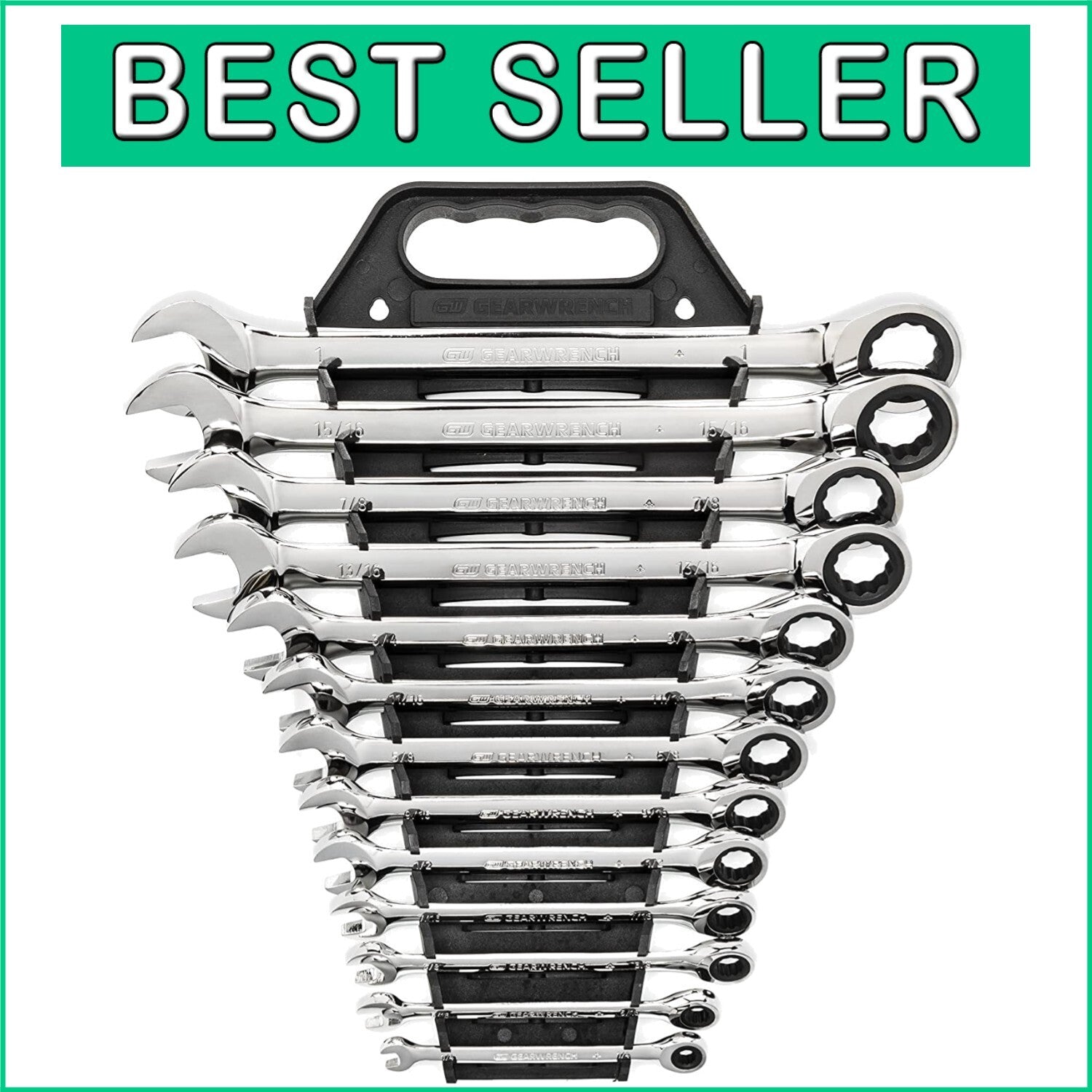 Durable 13-Piece Chromed Ratcheting Wrench Set for Quick Fastener Access