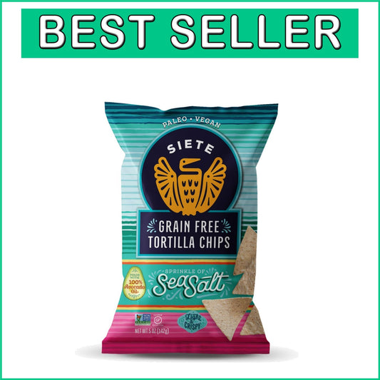 Avocado Oil Grain-Free Tortilla Chips - Healthy Gluten-Free Vegan Snacks, 12ct