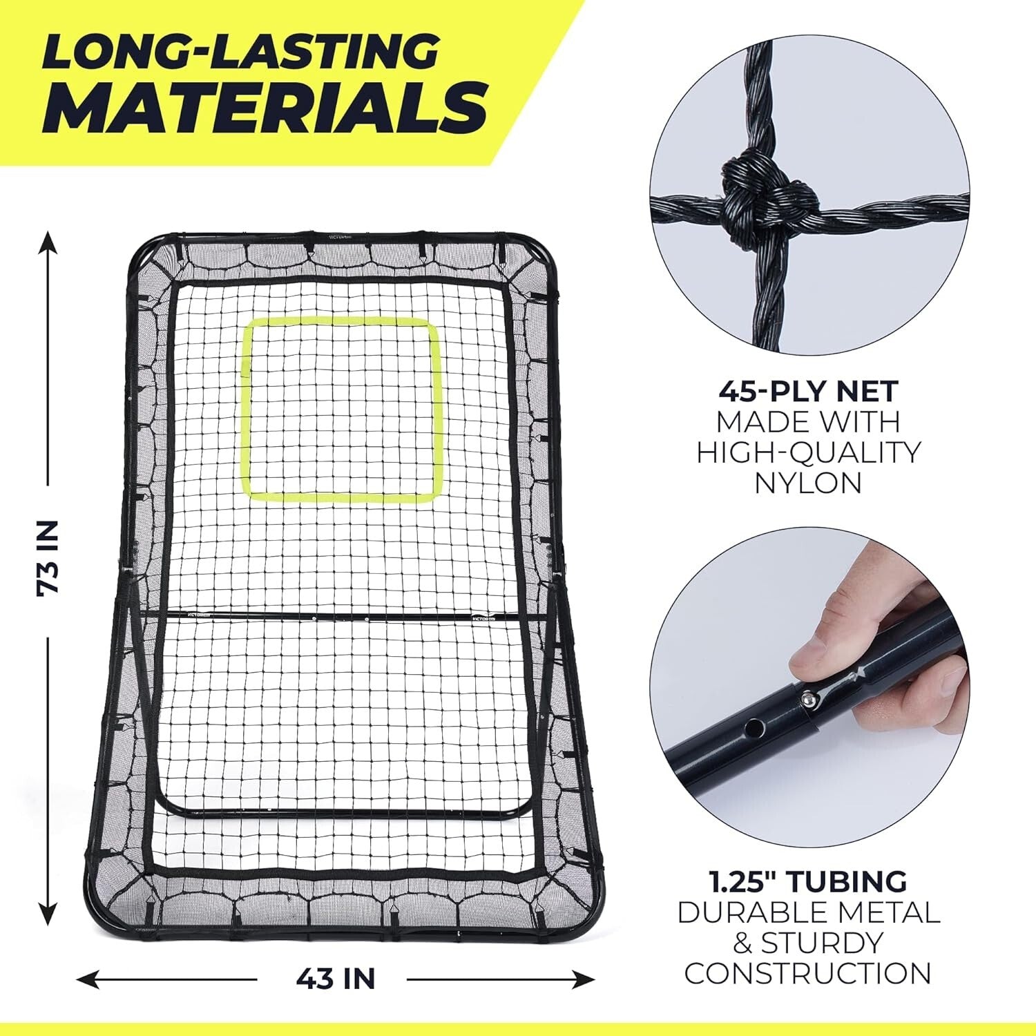 Durable 6x4 Ft. Rebounder Net for Lacrosse, Volleyball & Softball Training