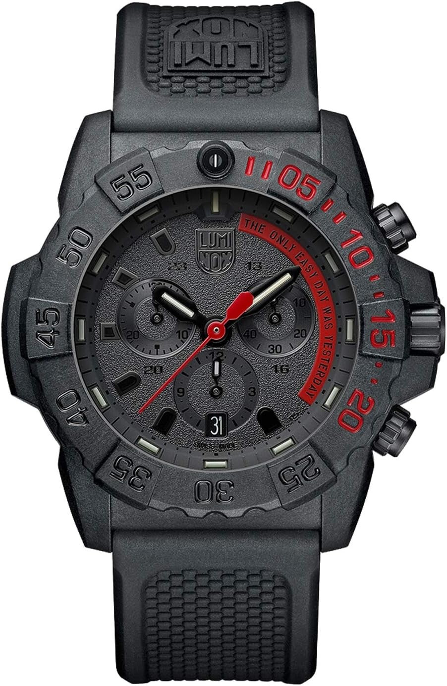 45mm Navy Seal Series 3580 Dive Watch - Water Resistant, Black Dial Chronograph