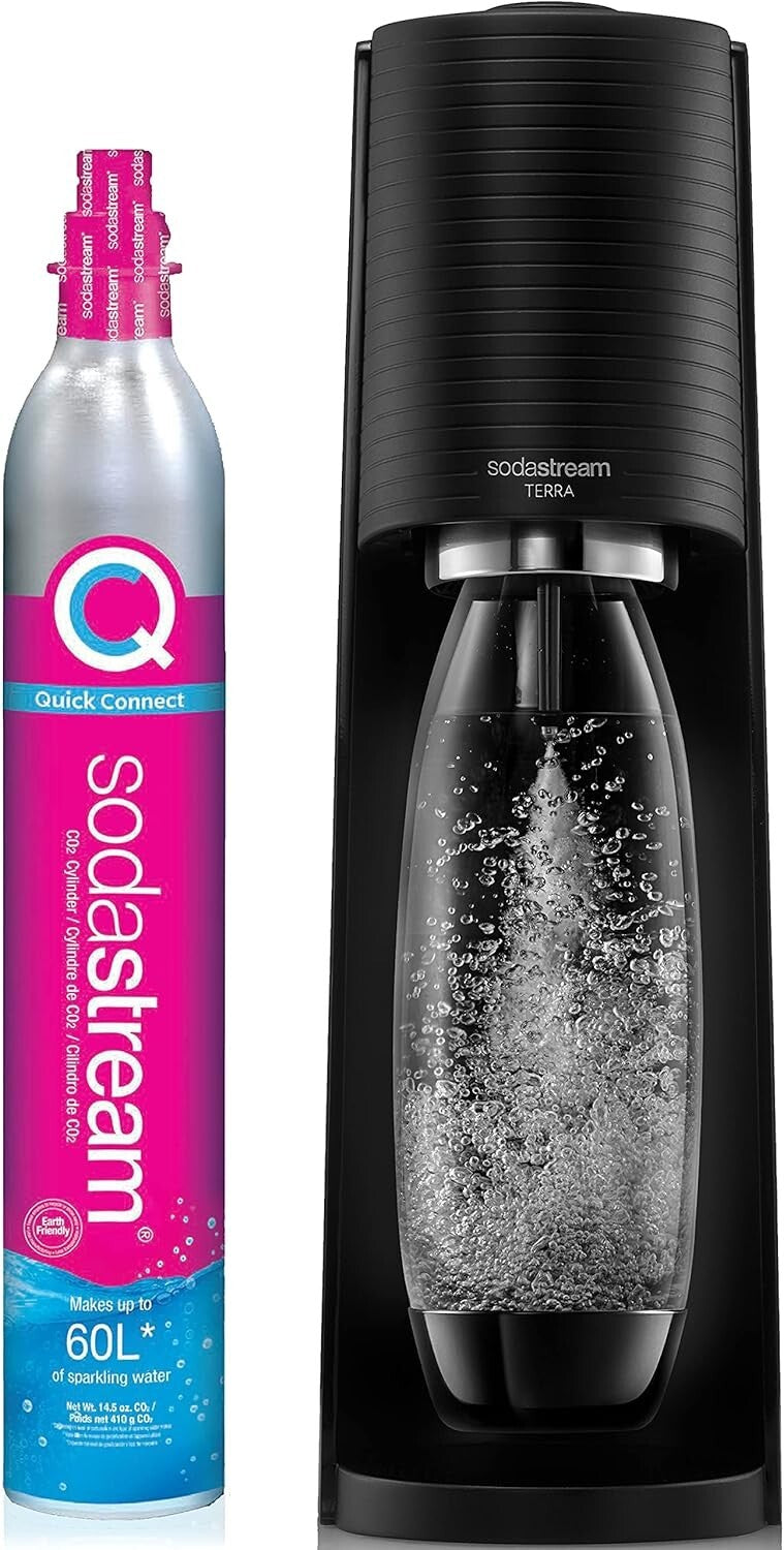 Eco-Friendly Sparkling Water Maker Bundle in Black - Create Custom Fizz at Home