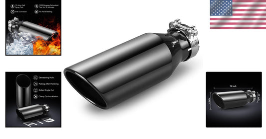 Universal Chrome Exhaust Tailpipe - 2.5" Inlet, 4" Outlet for Performance