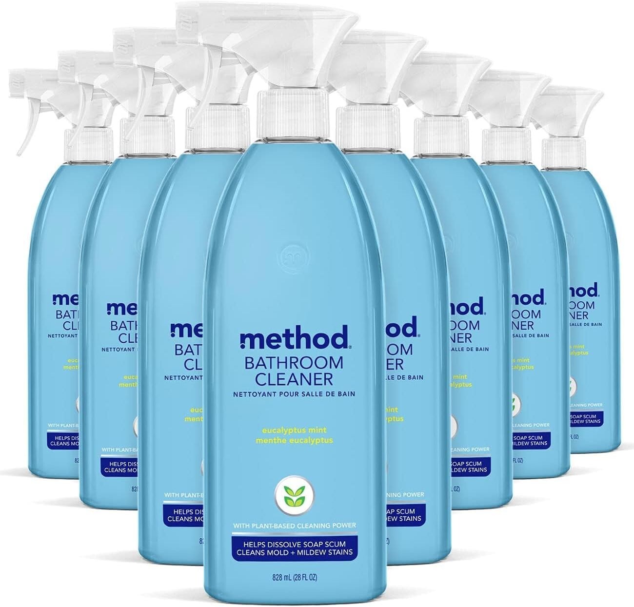 Eucalyptus Mint Bathroom Cleaner - 8 Pack, 28 Fl Oz - Biodegradable & Effective