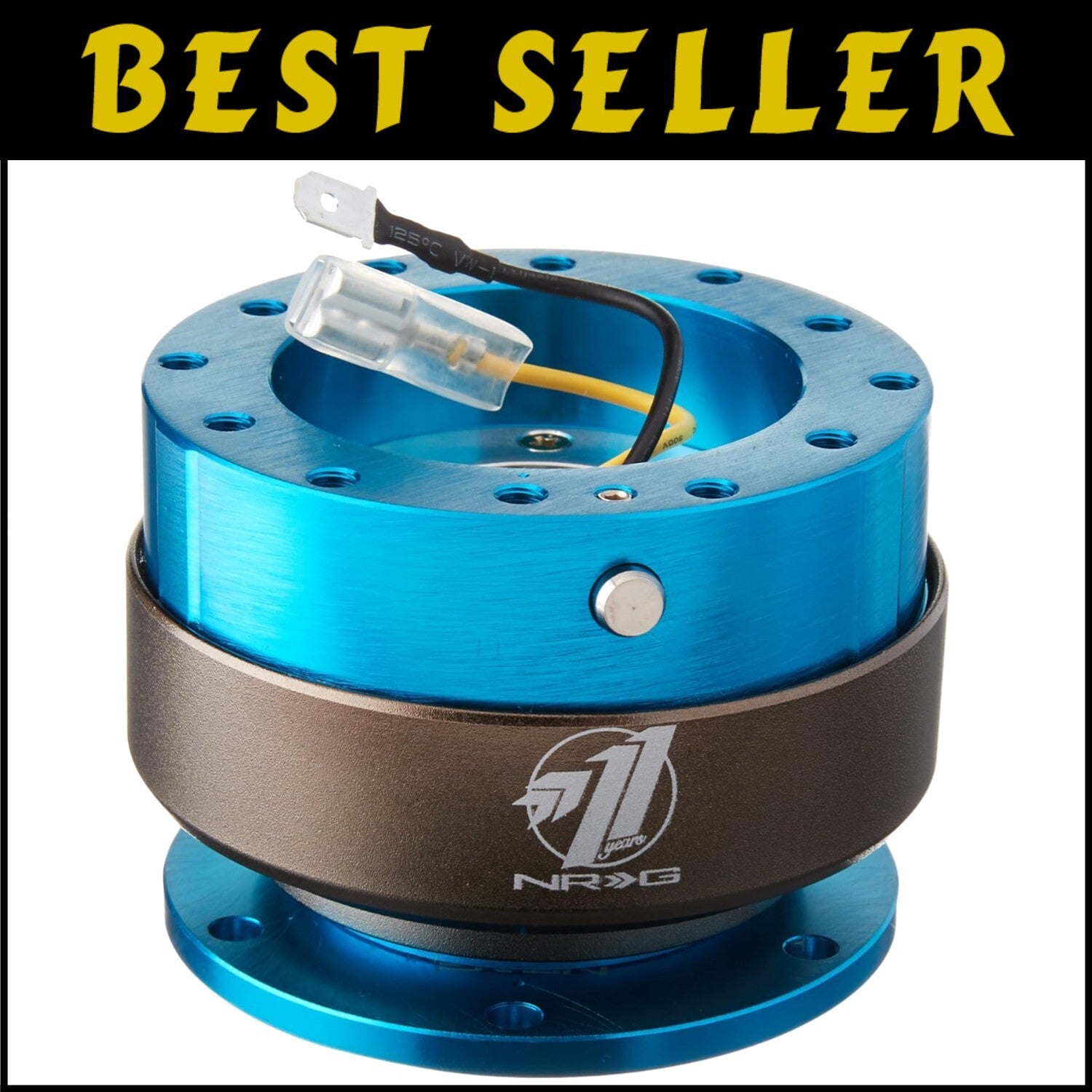 Universal Fit 6-Hole Steering Wheel Quick Release Adapter - Titanium Chrome Ring