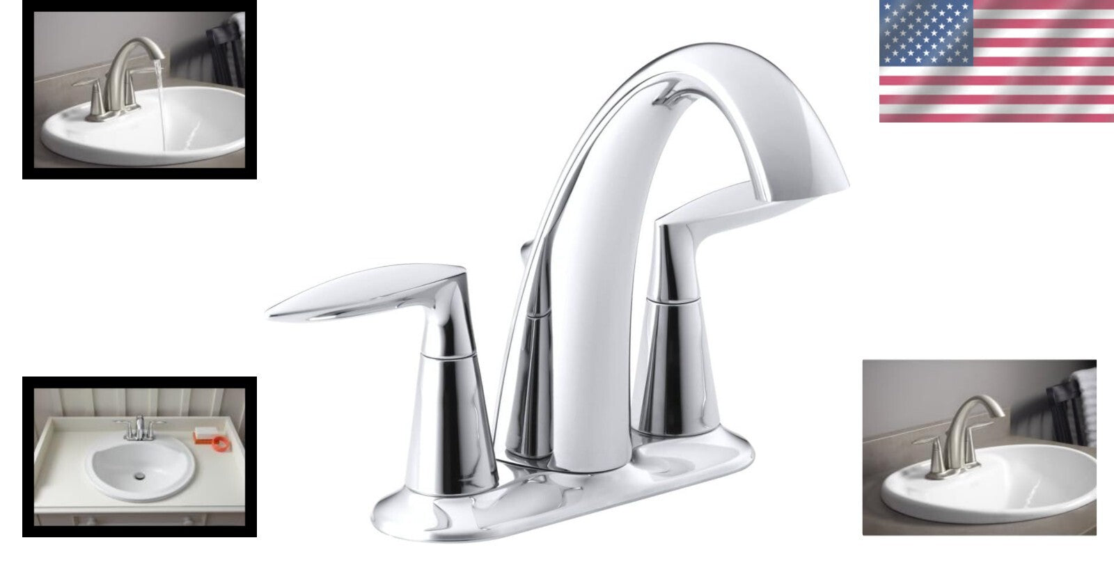 Elegant 2-Handle Bathroom Sink Faucet in Polished Chrome - WaterSense Certified