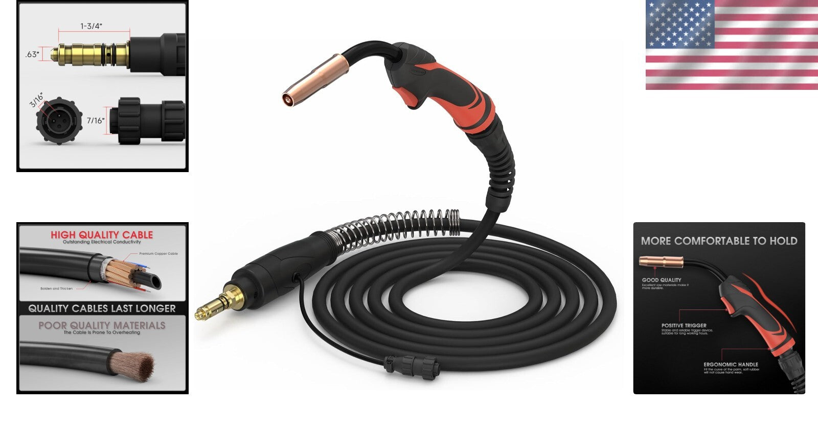 15ft Heavy-Duty MIG Welding Torch Stinger - 250Amp Replacement for Lincoln 250L