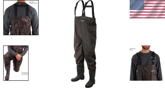 Adjustable Rana II Men's Fishing Waders - PVC Upper & Felt/Cleated Boots