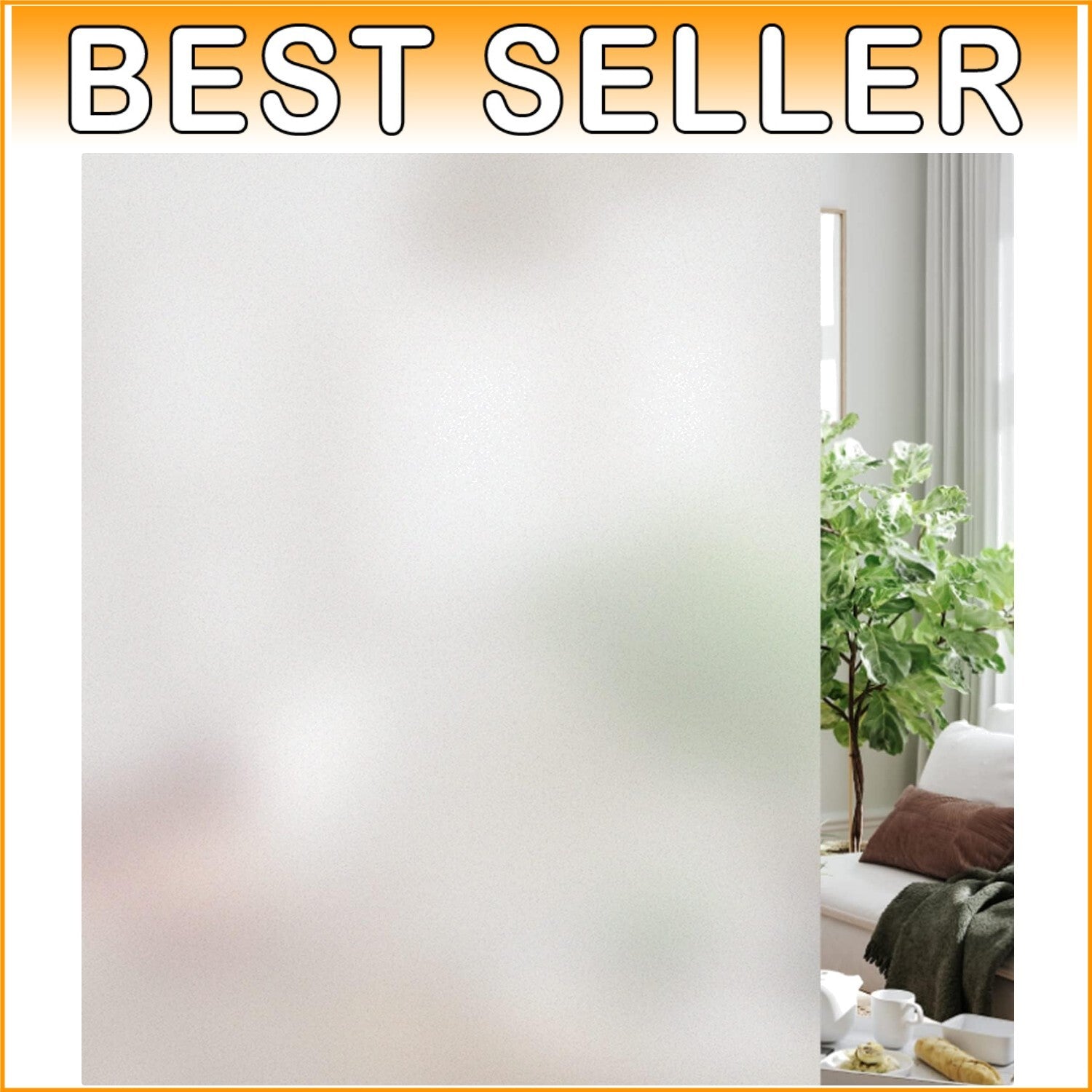 Eco-Friendly Frosted Window Privacy Film - 45.2x6.5ft Static Cling for Homes