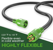 Load image into Gallery viewer, Weather-Resistant 4 Prong 10 Gauge Generator Cord with Twist Lock Design
