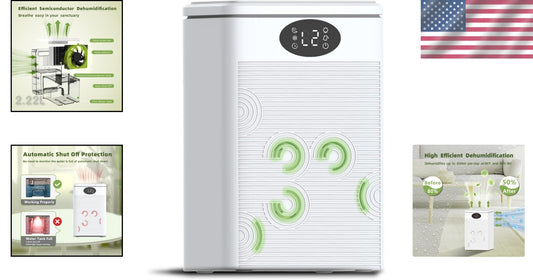 75oz Ultra-Quiet Dehumidifier with 7 Colors LED, Perfect for Small Spaces