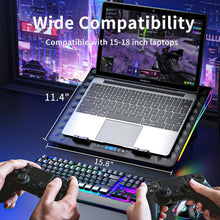Load image into Gallery viewer, Advanced 15-Fan Laptop Cooler Pad - Ergonomic, RGB, and Dual USB Ports Included