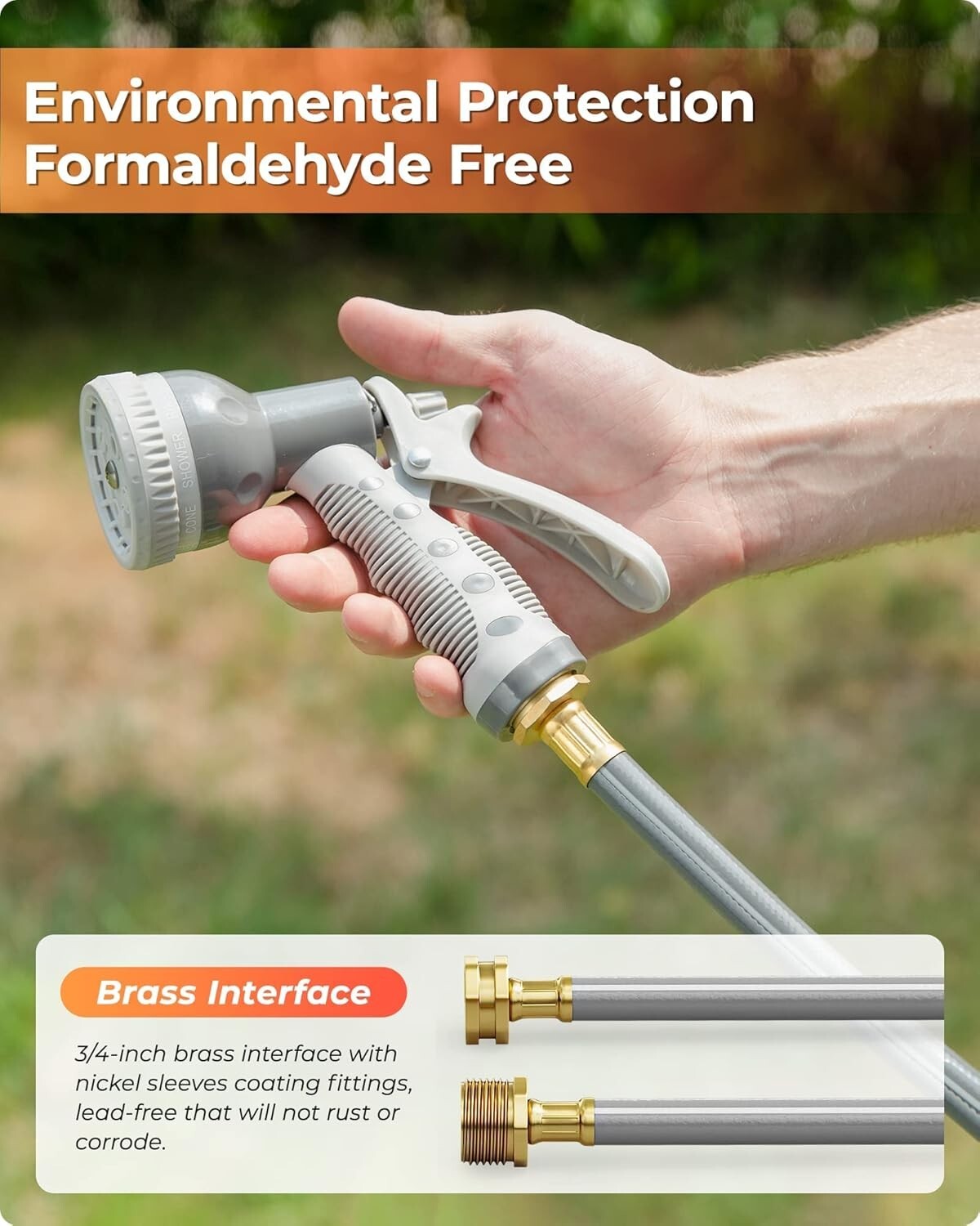 Retractable Wall-Mounted Hose Reel: 100ft with 9-Function Spray Nozzle