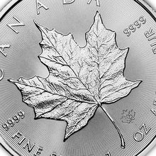 Load image into Gallery viewer, Lustrous Canadian Silver Maple Leaf Coin - $5 Brilliant Uncirculated, 1 Troy Oz