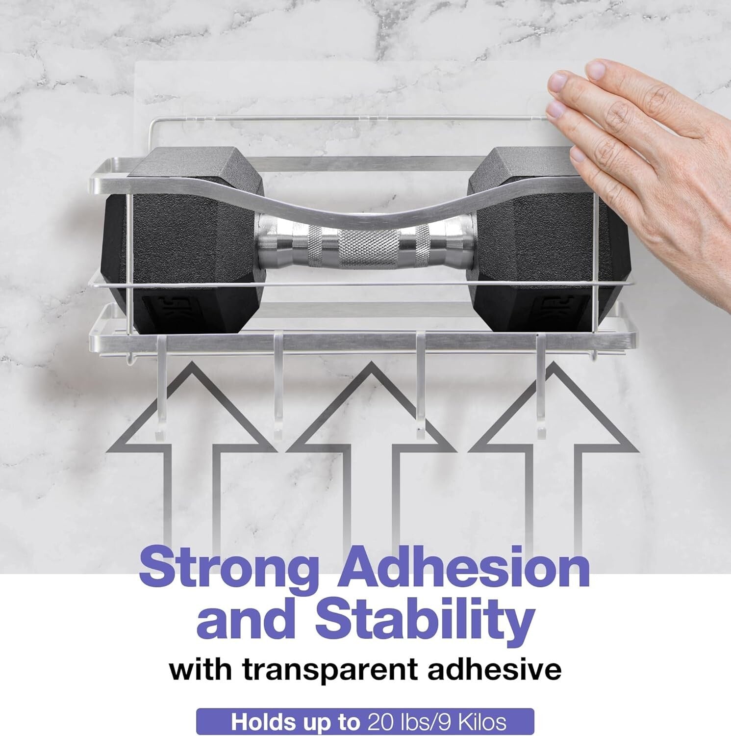 304 Rustproof Shower Caddy & Soap Holder - Adhesive Wall Mount Double Baskets