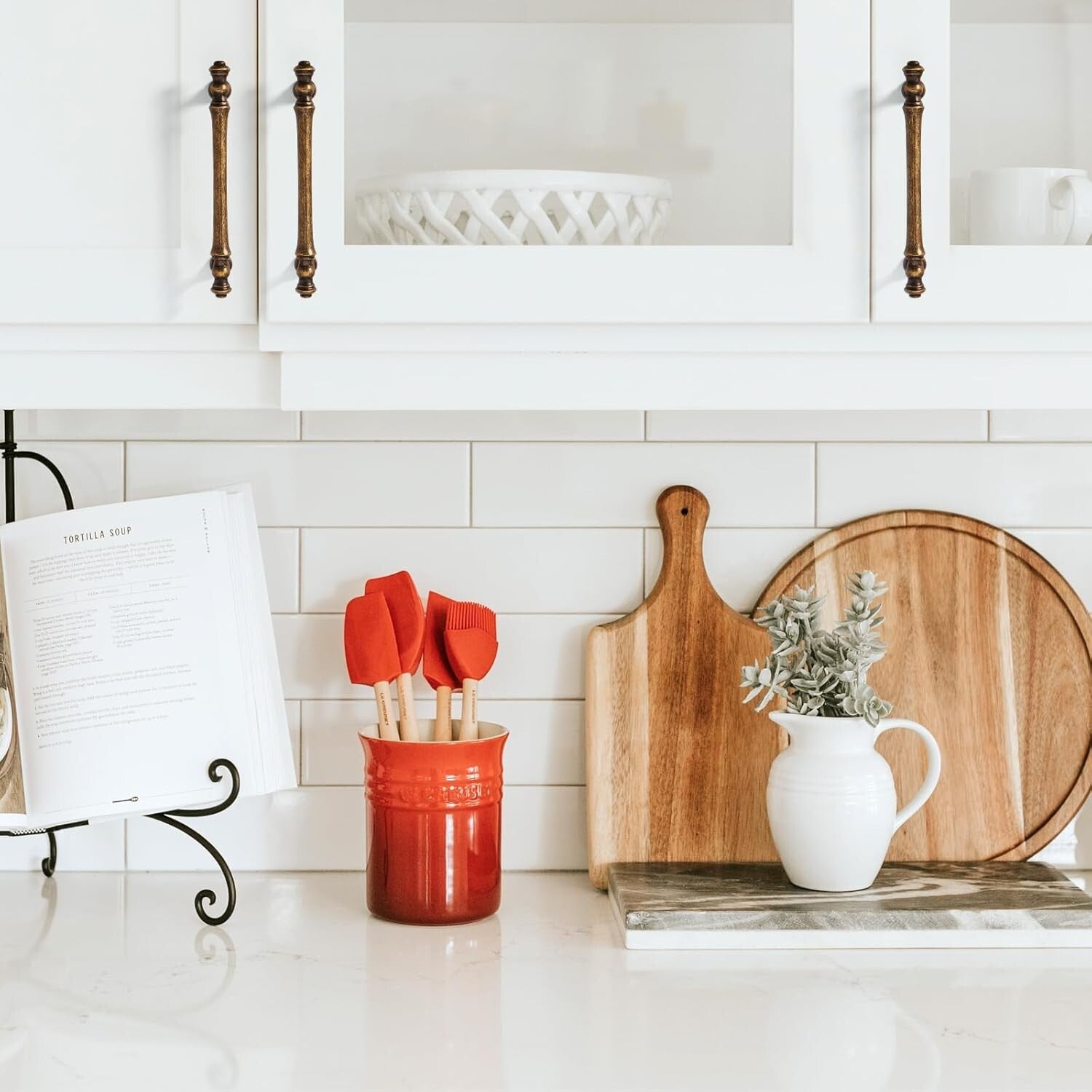 10-Pack Vintage Antique Brass Kitchen Cabinet Handles - 5" Center Spacing