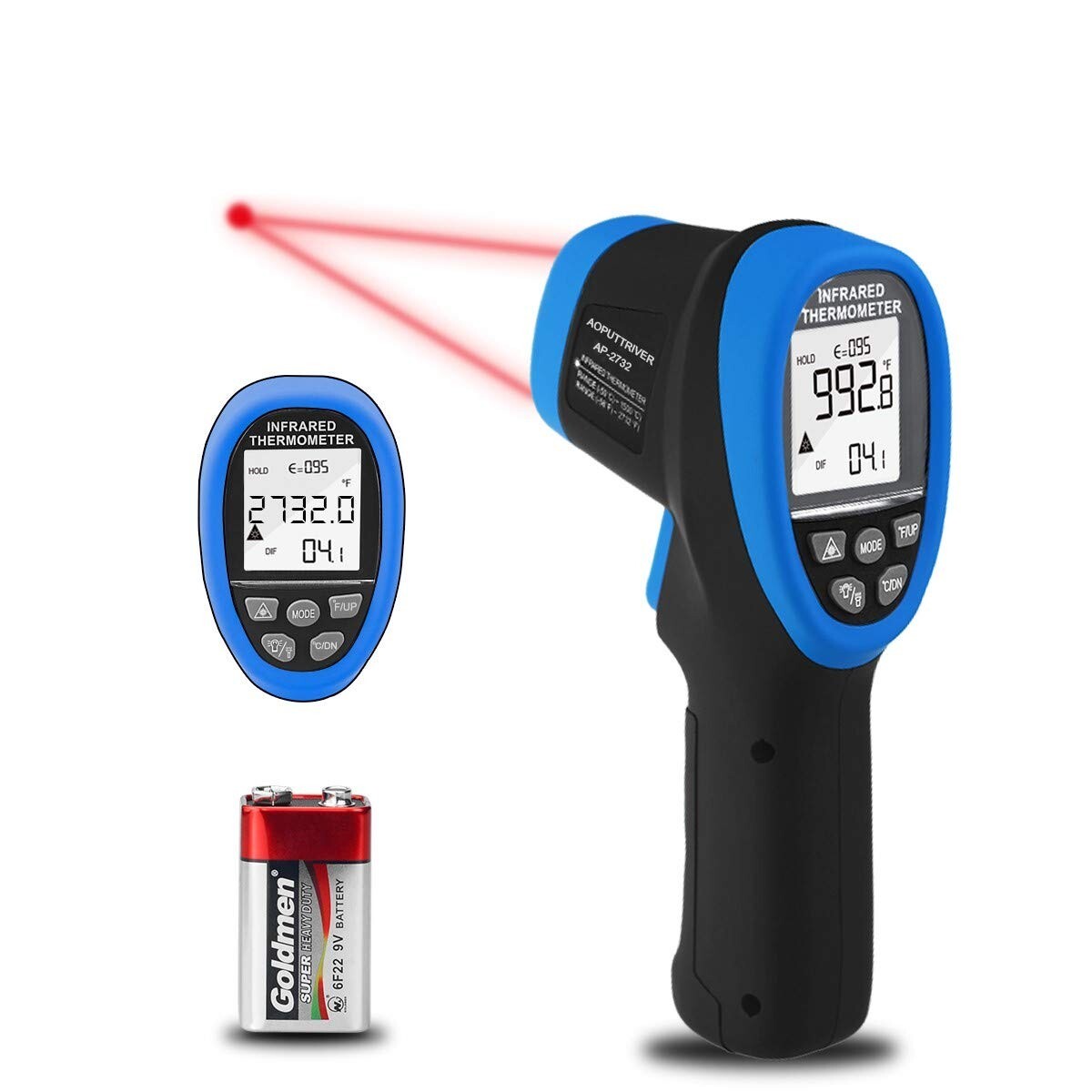 30:1 Distance Spot Ratio Laser Thermometer Gun -58℉ to 2732℉ Temperature Range