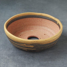 Load image into Gallery viewer, Handmade Japanese Bonsai Pot - Yellow Sand Stripe Ceramic Garden Container