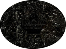 Load image into Gallery viewer, Montana-Made Gunmetal Cowboy Belt Buckle with Copper Buffalo Design