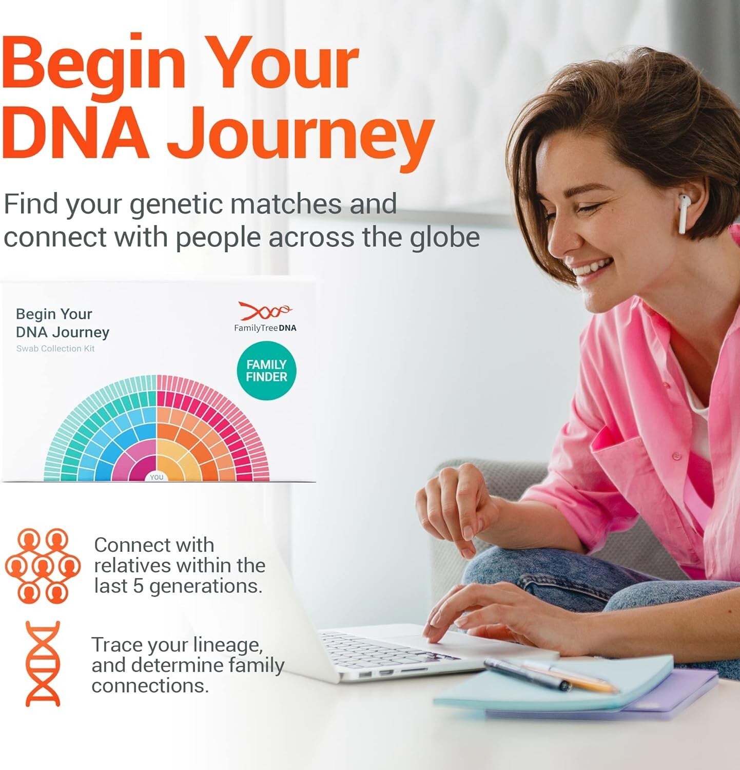 Ancestry DNA Test Kit - Discover Your Roots & Connect with Relatives Easily