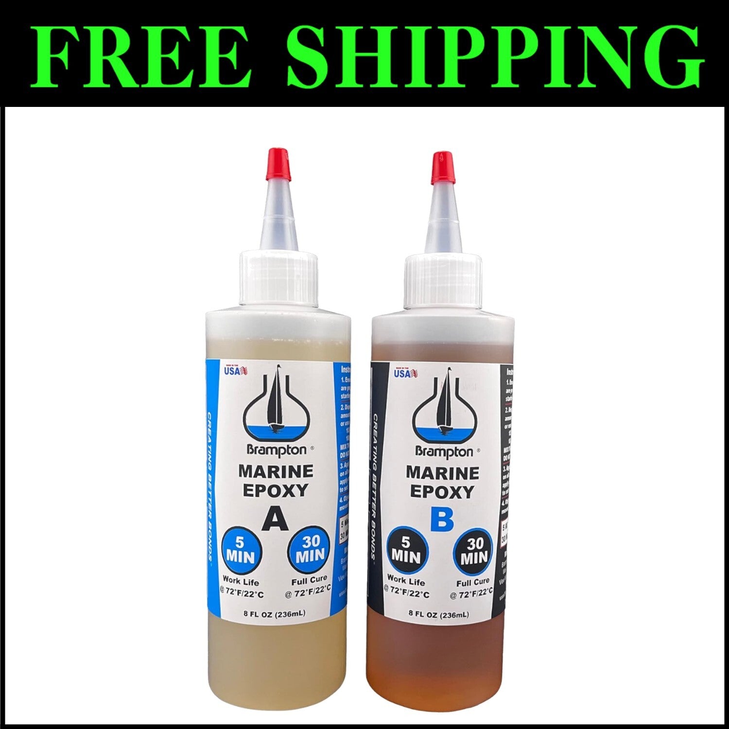Brampton Marine Epoxy - Quick Setting Strong Adhesive for Boats & DIY Projects