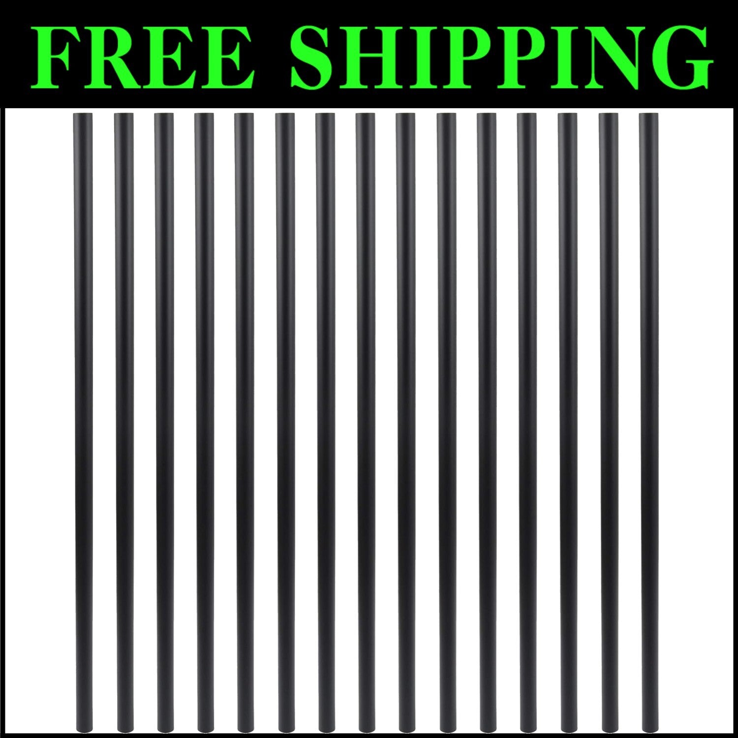 Matte Black Aluminum Balusters 32-Inch Round, Pack of 50 - Never-Rust Design
