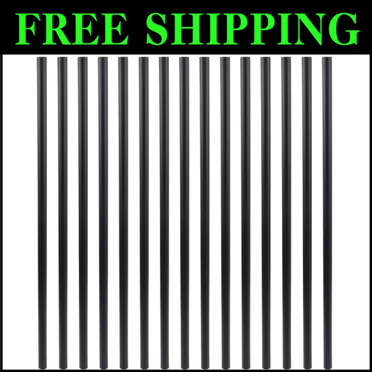 Matte Black Aluminum Balusters 32-Inch Round, Pack of 50 - Never-Rust Design