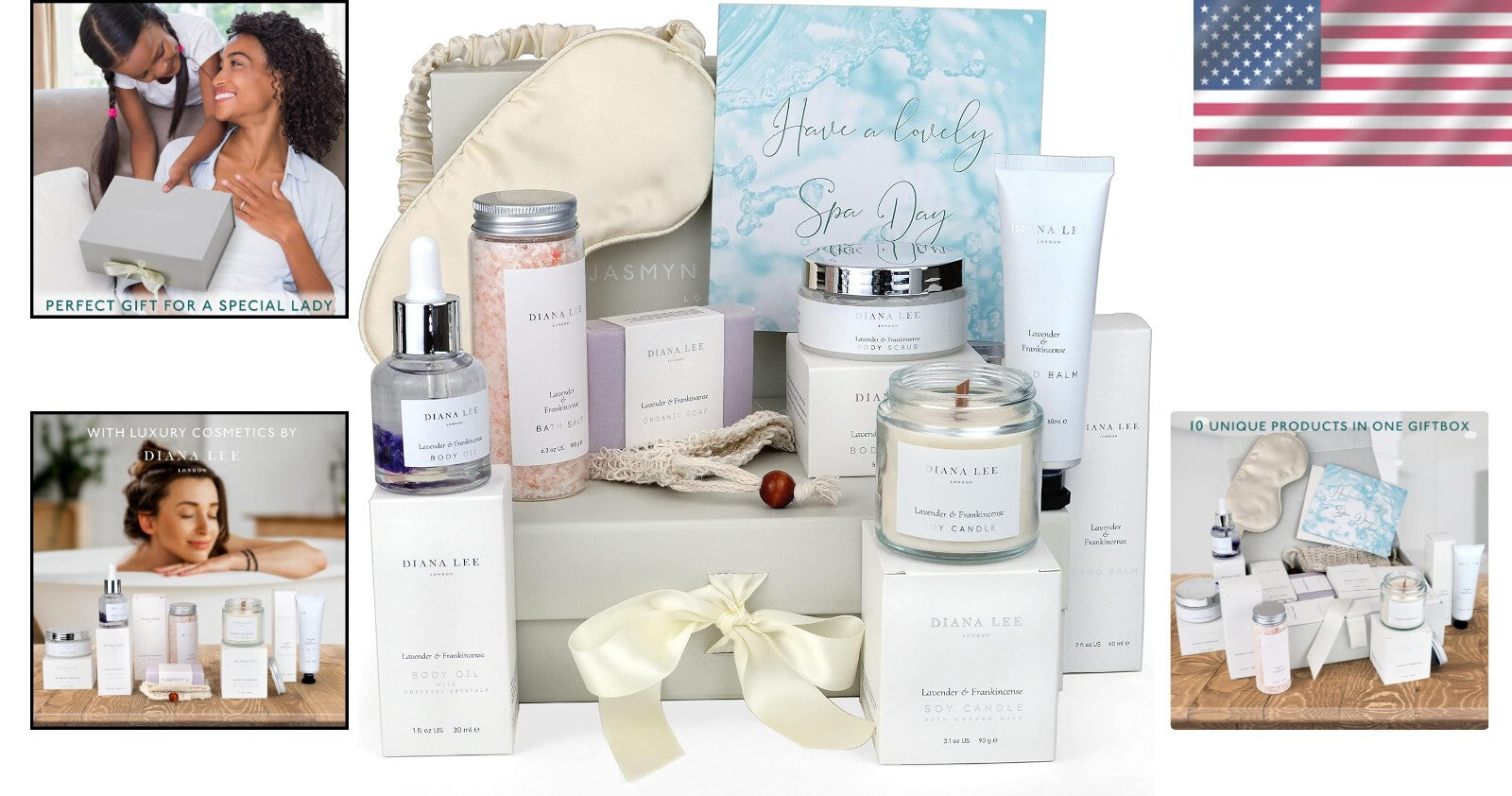Lavender & Frankincense Luxury Bath Gift Set - Elegant Self-Care Kit for Women