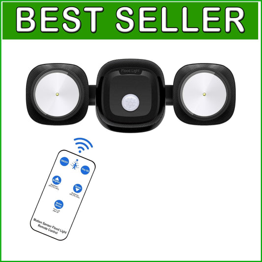 Battery Powered Motion Sensor Flood Lights with Remote for Outdoor Security