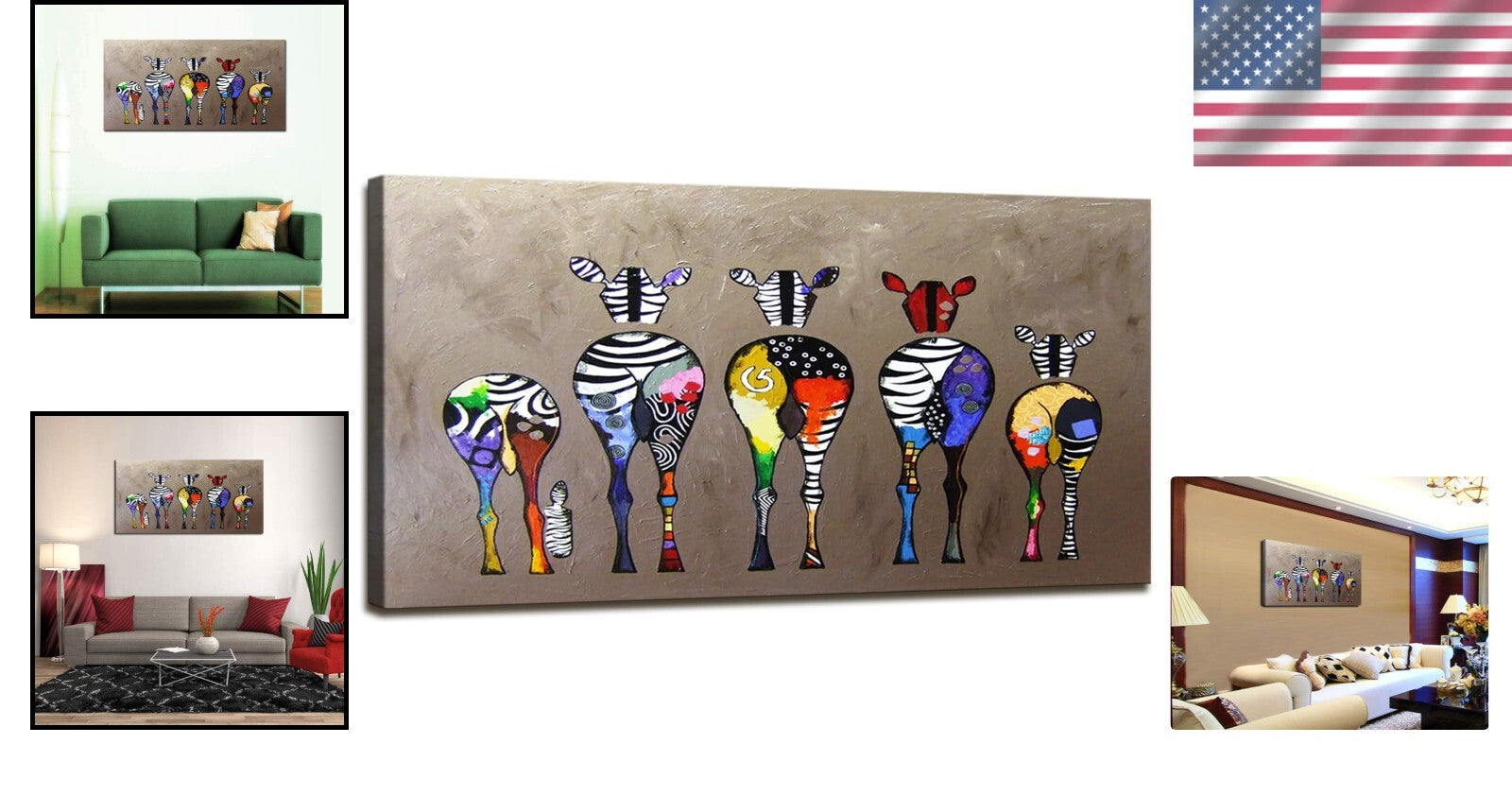 Decorative Zebra Painting - Lightweight Canvas Print for Living Room Beauty